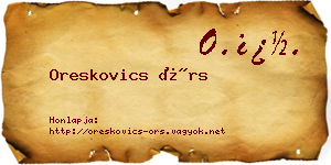 Oreskovics Örs névjegykártya